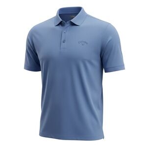 Callaway Mens Opti Dri Golf Polo Shirt Blue Short Sleeve Cooling Sz Large (E32)